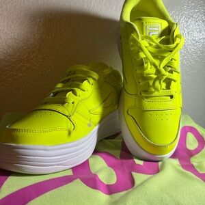 FILA Lime  Green Chunky Sole Sneakers NWOT